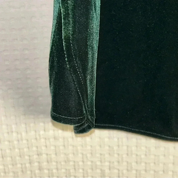 Madewell Size Small Velvet Butterfly Short Sleeves Slightly Cropped Boxy Green - Picture 7 of 10